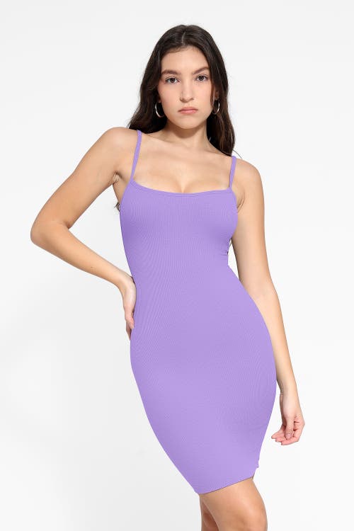 Popilush Shapewear Solid Modal Butt Lift Mini Slip Dress In Wisteria