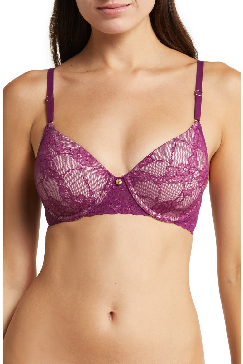 Bliss Allure Lace Contour Underwire Bra, Main, color, JEWEL/ ROSE