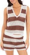 Hurley Stripe Crochet Cover-Up Shorts