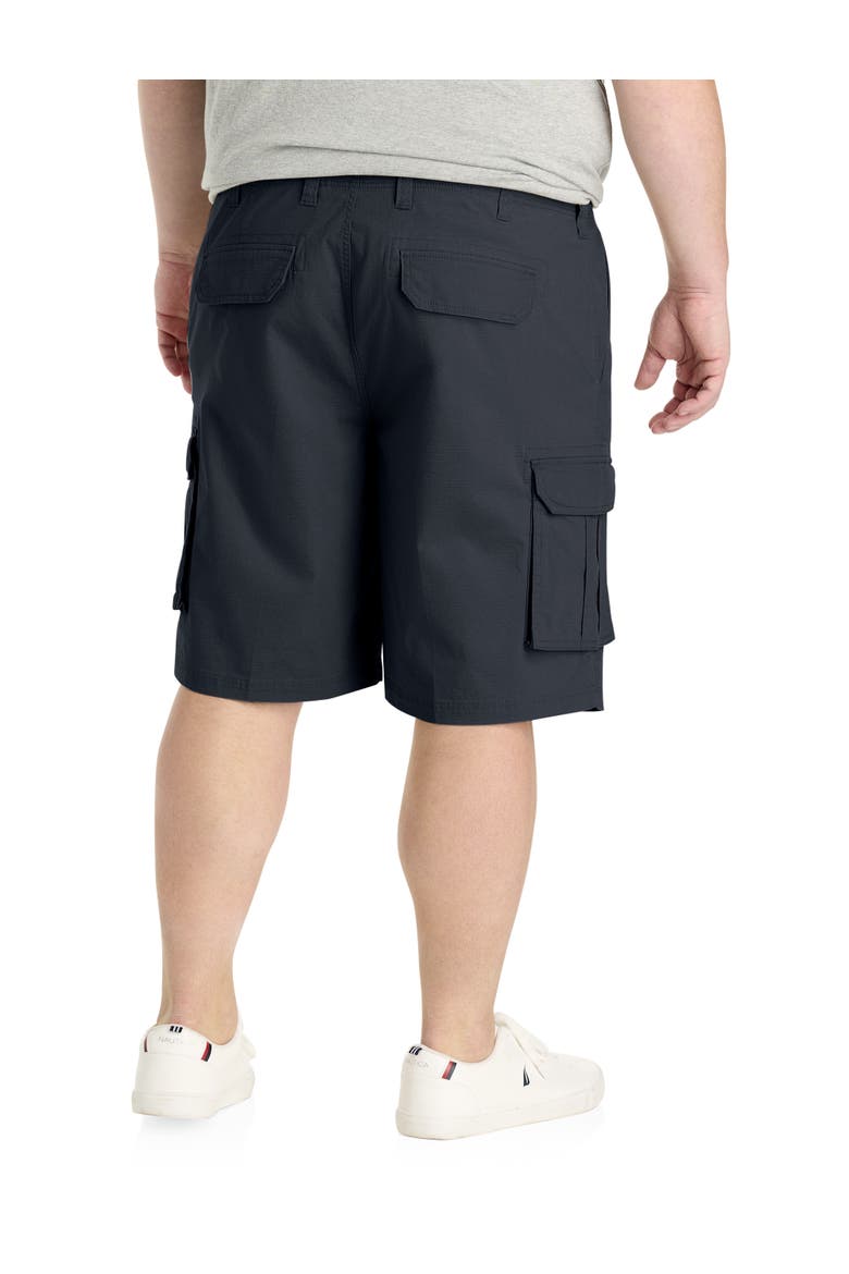 Big & Tall Stretch Ripstop Cargo Shorts, Alternate, color, BLACK