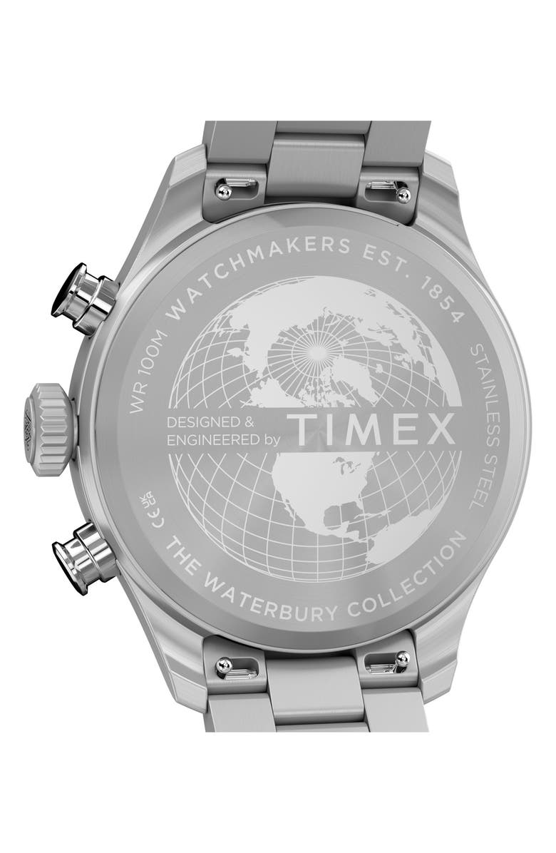 Timex<sup>®</sup> Waterbury Ace Fly-Back Bracelet Watch, Alternate, color, Silver-Tone