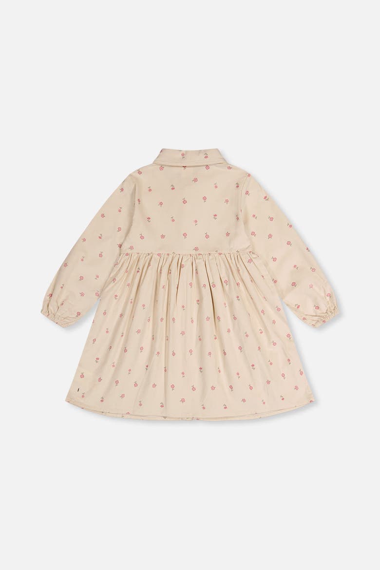 Corduroy Button Front Puff Sleeve Shirt Dress, Alternate, color, Beige Floral Print