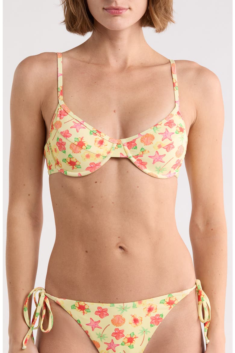 West Coast Underwire Bikini Top, Main, color, SUNSHINE HIBISCUS