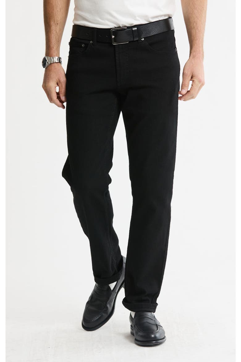 Relaxed Straight Fit 5-Pocket Denim Pants, Main, color, Black