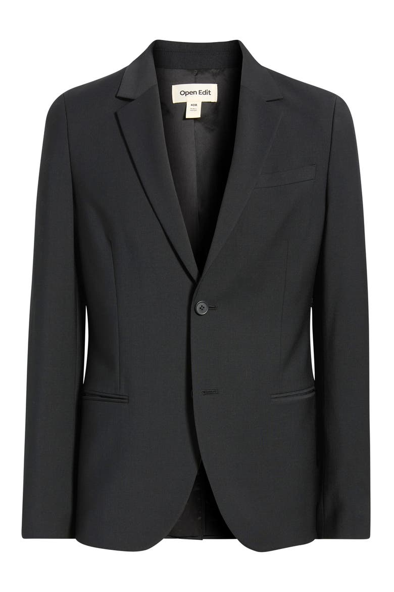 Skinny Fit Wool Blend Sport Coat, Alternate, color, BLACK