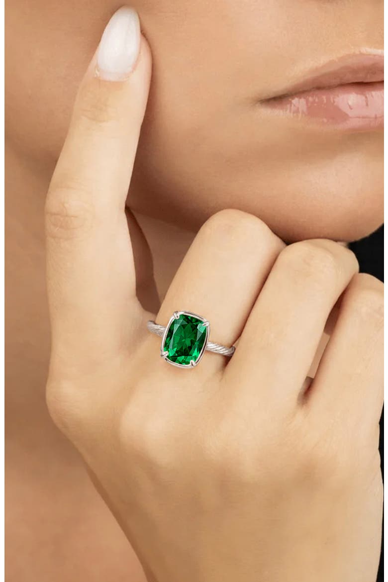 Sterling Silver Mini Emerald Ring, Alternate, color, SILVER