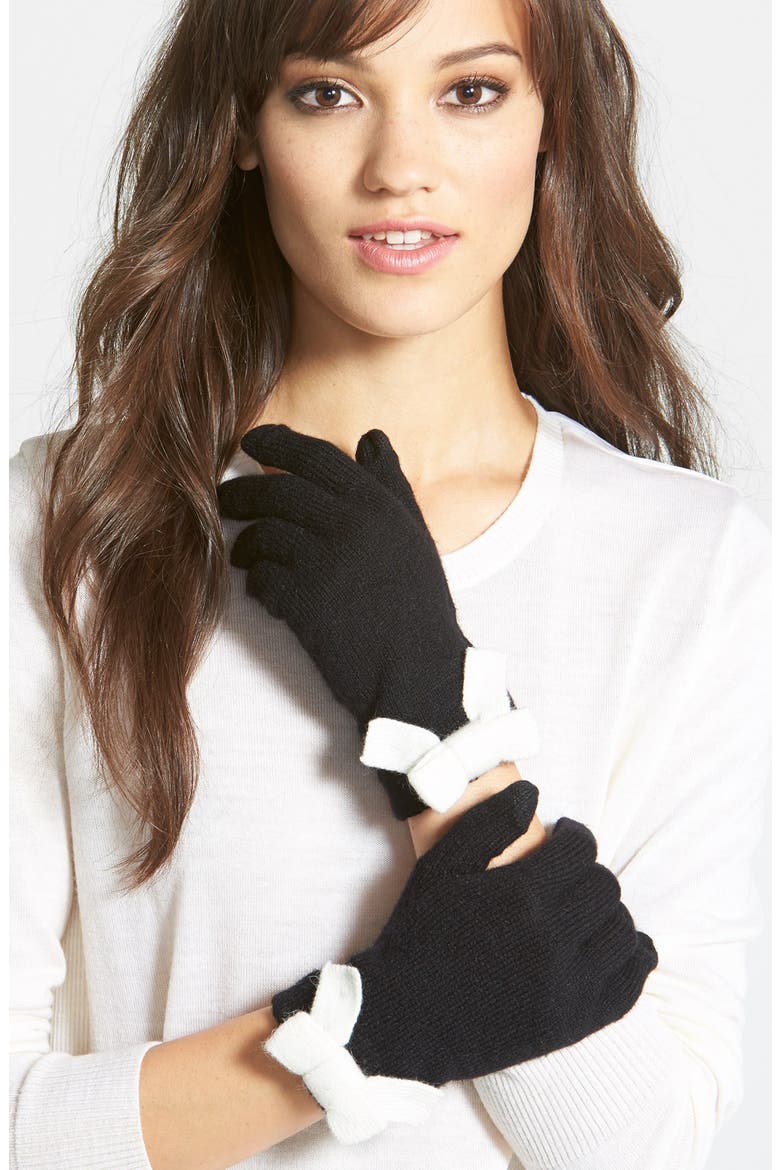 bow gloves, Main, color, BLACK/PEBBLE