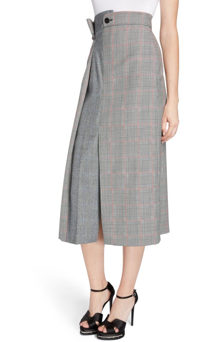 McQueen Alexander McQueen Prince of Wales Check Midi Skirt, Alternate, color,