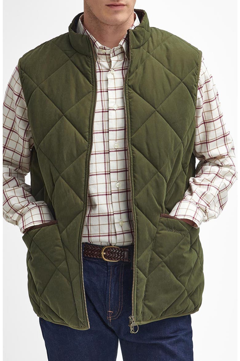 Country Liddesdale Quilted Vest, Main, color, OLIVE GREEN
