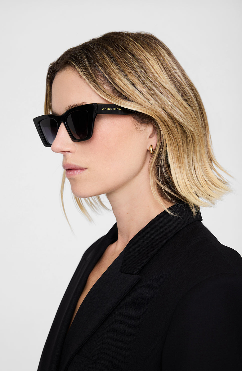 ANINE BING Lille Sunglasses, Alternate, color, Black