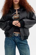 BDG Urban Outfitters Leon Faux Leather Bomber Jacket