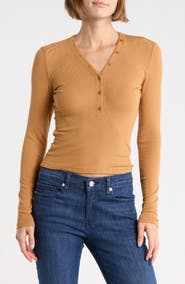 FRAME The Rib Henley Top