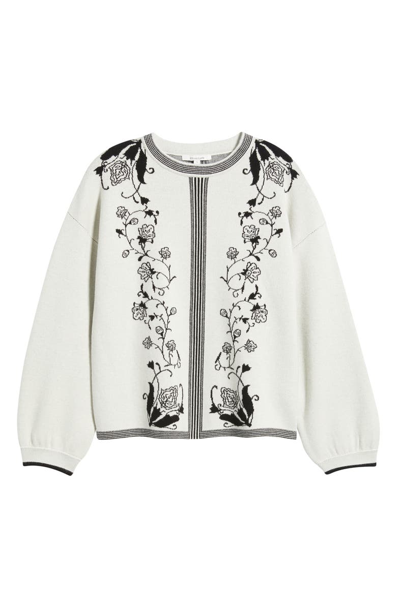 ZOE AND CLAIRE Jacquard Floral Sweater, Alternate, color,