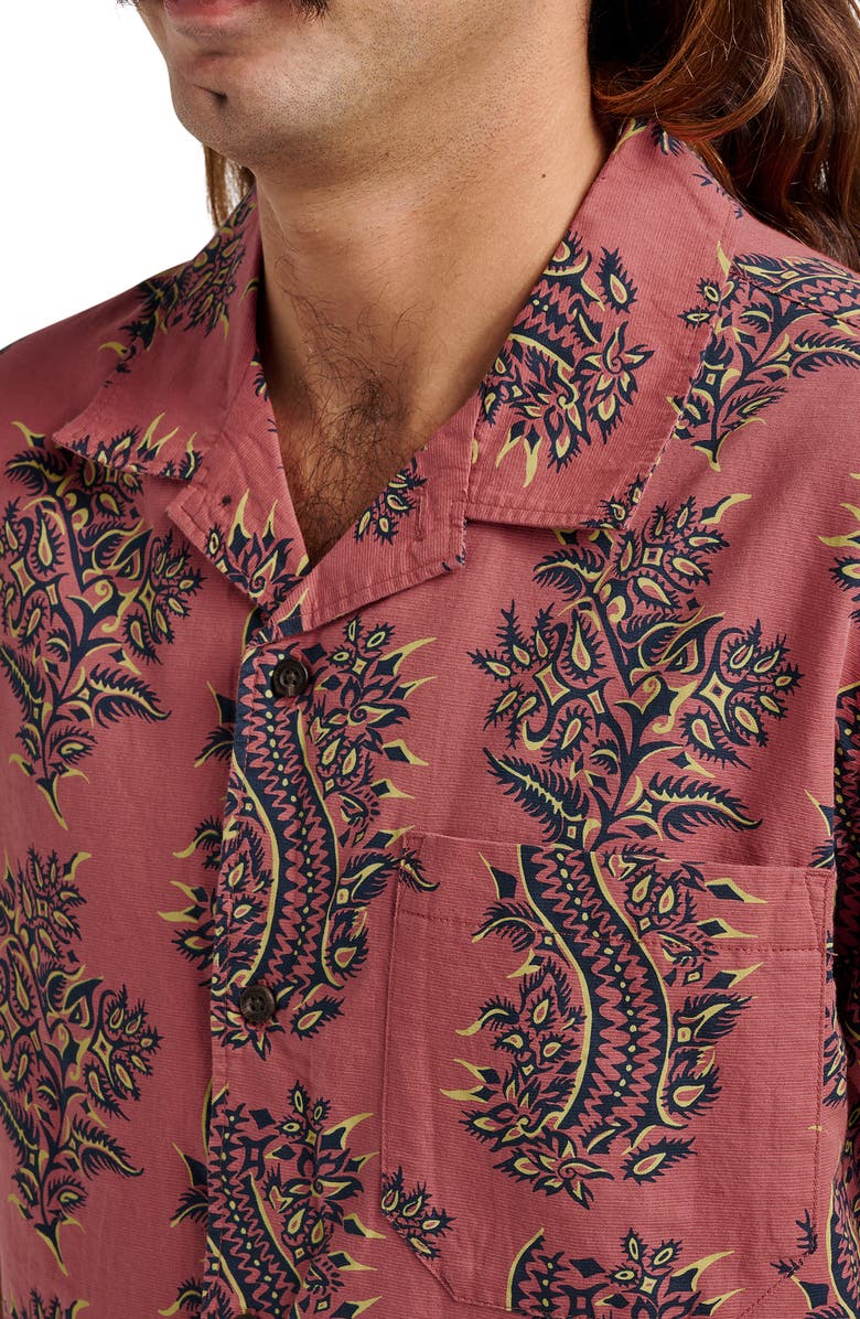 Quiksilver Dynasty Casual Cotton & Linen Camp Shirt, Alternate, color, 