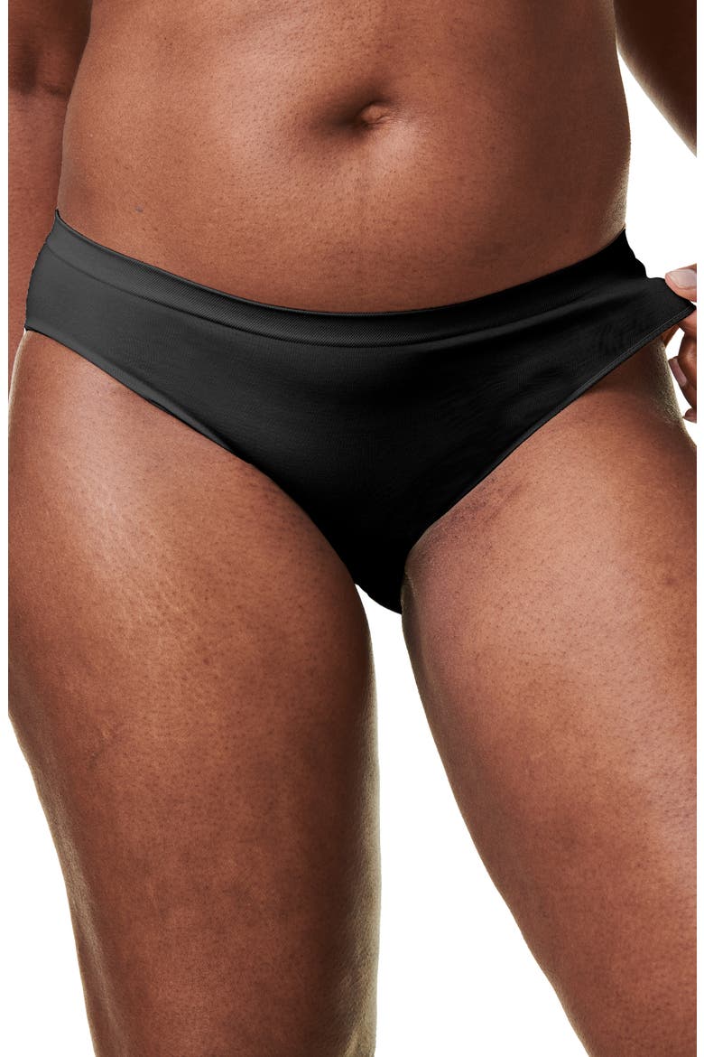 3-Pack Mid Rise Seamless Maternity Panties, Main, color, BLACK