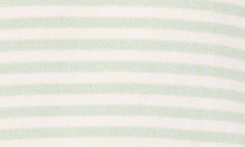 Cece Stripe Short Sleeve Sweater In Slit Green