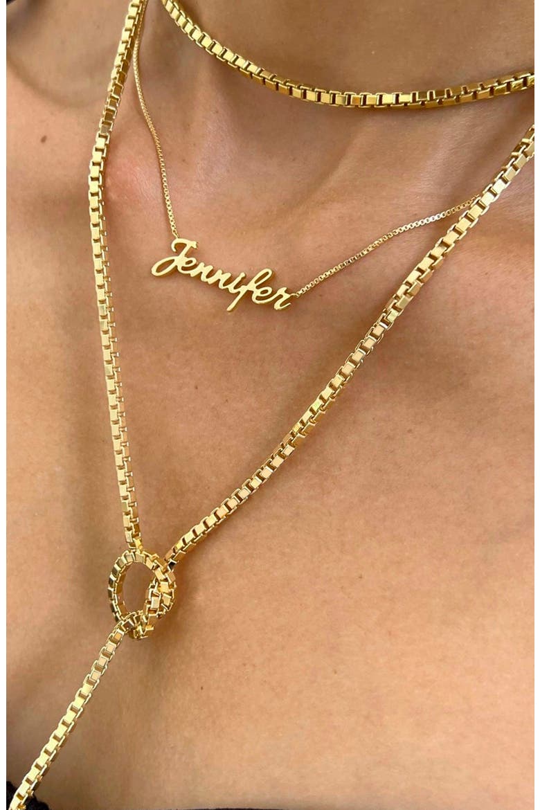 Rima Box Chain Lariat Necklace, Alternate, color, YELLOW GOLD