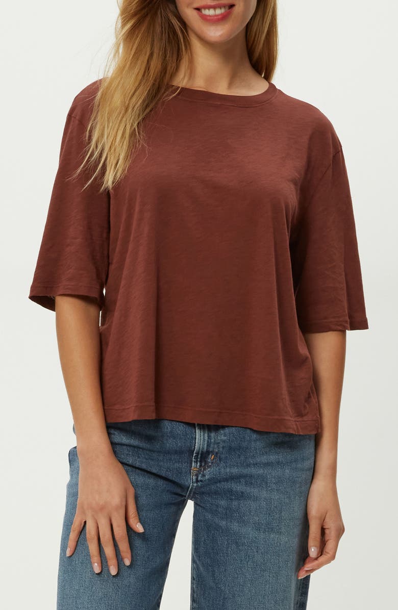 Michael Stars Reid Oversize Supima<sup>®</sup> Cotton Slub T-Shirt, Main, color, Espresso