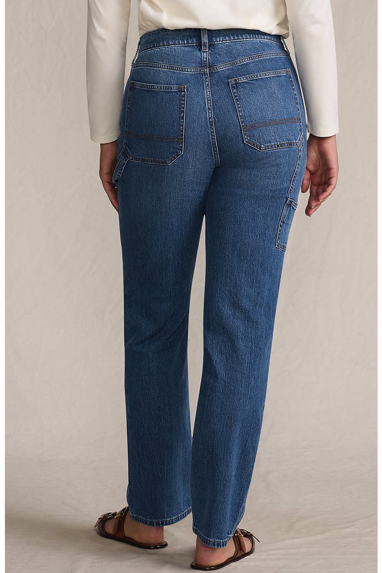 Soft Denim High Rise Rail Straight Leg Utility Jeans, Alternate, color, Indigo Tide Blue