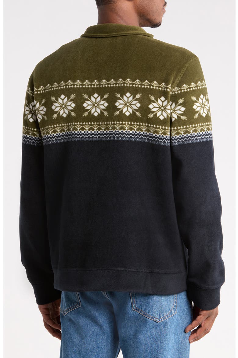 Mountaineer Fleece Quarter-Zip Pullover, Alternate, color, OLIVE/ NAVY/ BIRCH FAIR ISLE