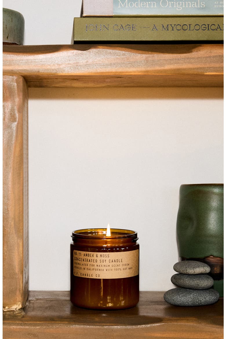 Amber & Moss Large Concentrated Candle, Alternate, color, BROWN