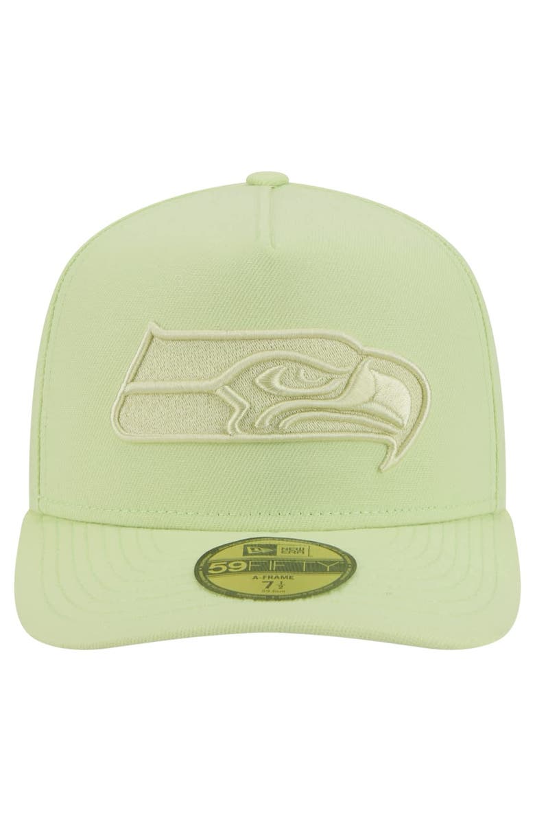 New Era Men's New Era Green Seattle Seahawks Color Pack A-Frame 59FIFTY Fitted Hat, Alternate, color, Green