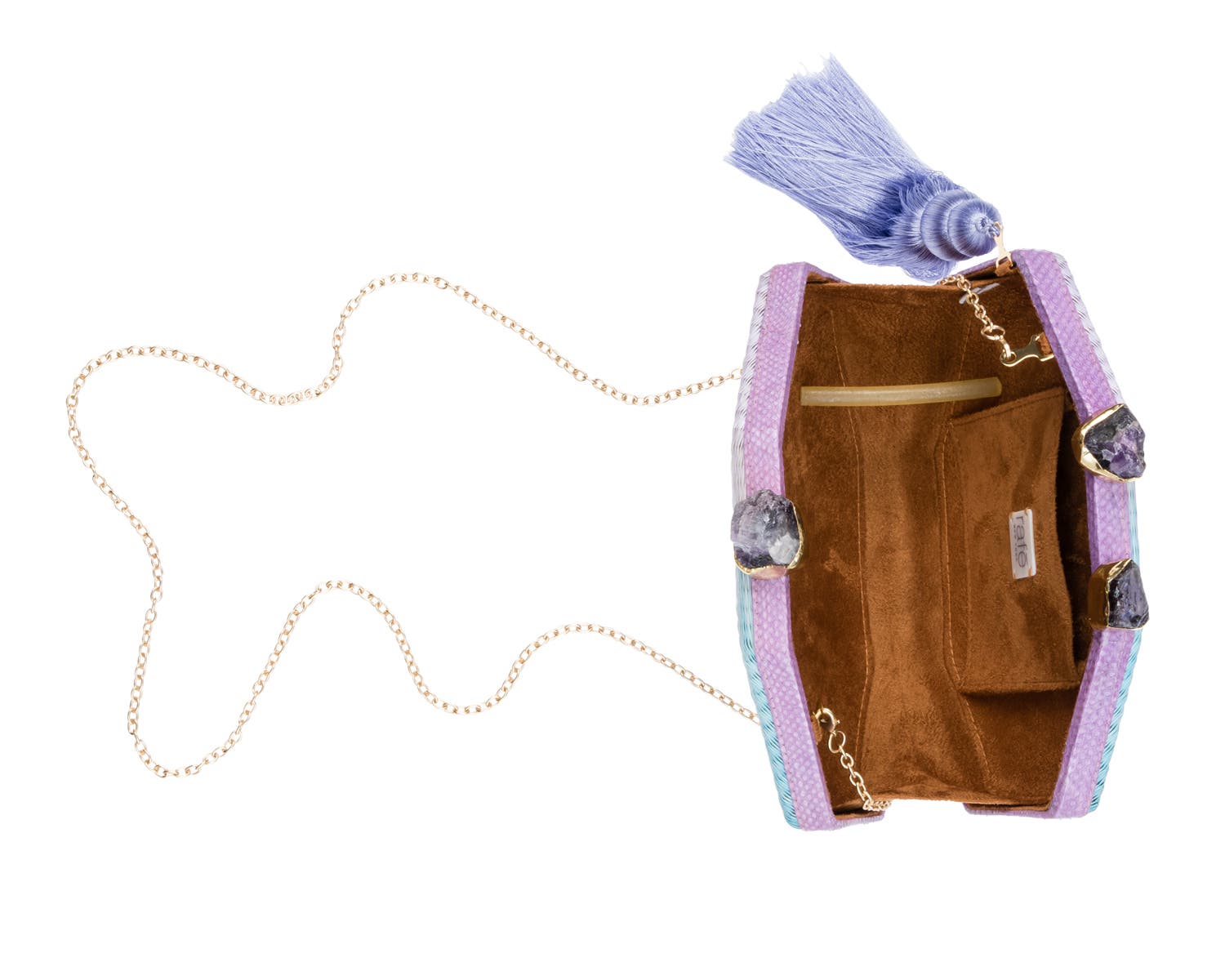 Rafe New York Sofia Octagon Clutch, Alternate, color, Lavender / Cerulean
