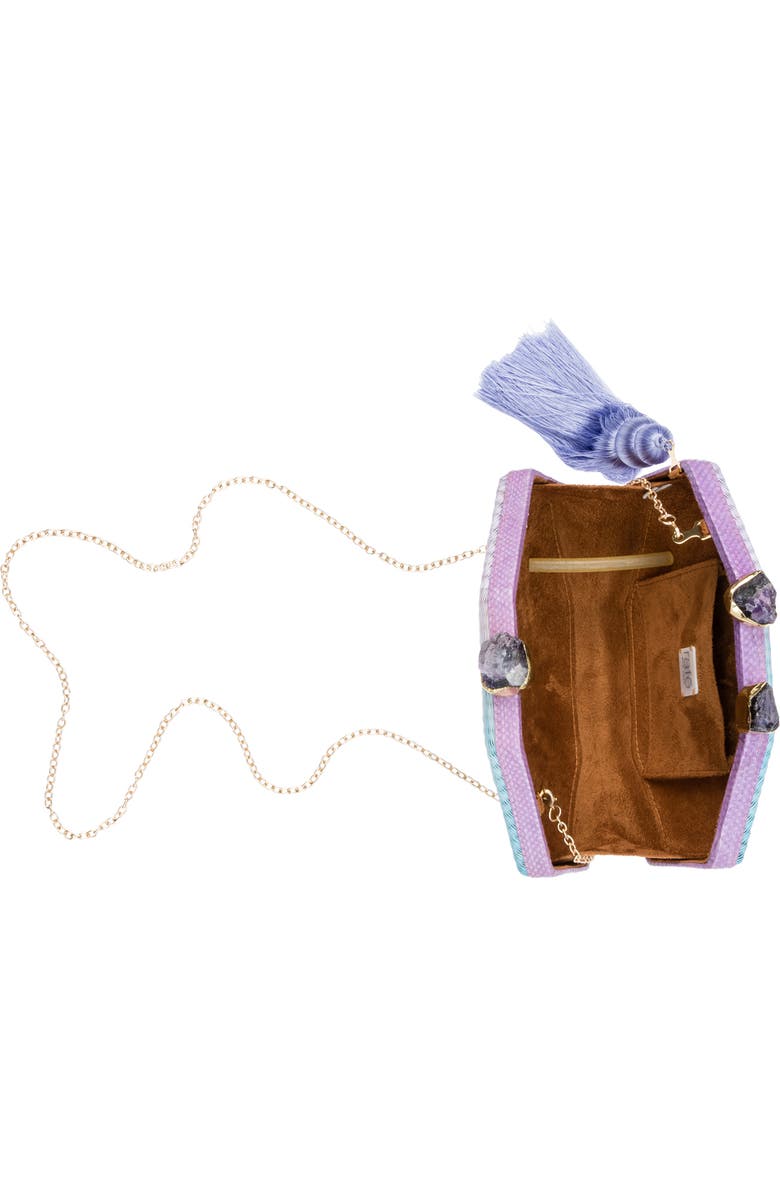 Rafe New York Sofia Octagon Clutch, Alternate, color, Lavender / Cerulean