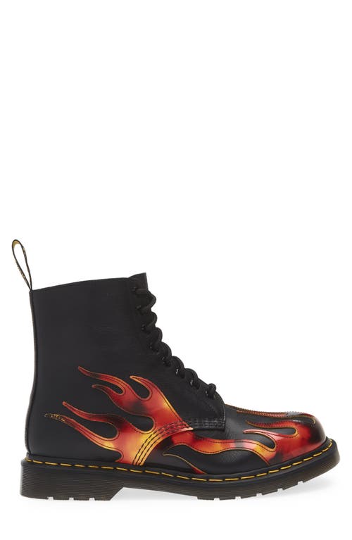 Dr. Martens 1460 Pascal Flame Boot In Black