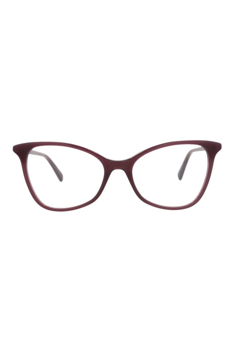 53mm Cat Eye Optical Glasses, Main, color, VIOLET VIOLET TRANSPARENT