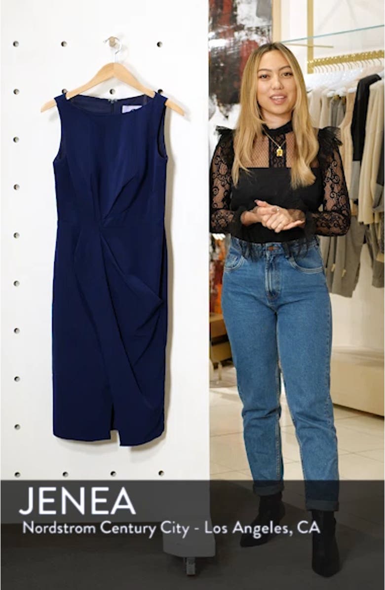 Pleated Crepe Cocktail Dress, sales video thumbnail