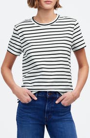 Madewell Perfect Stripe Cotton Crewneck T-Shirt