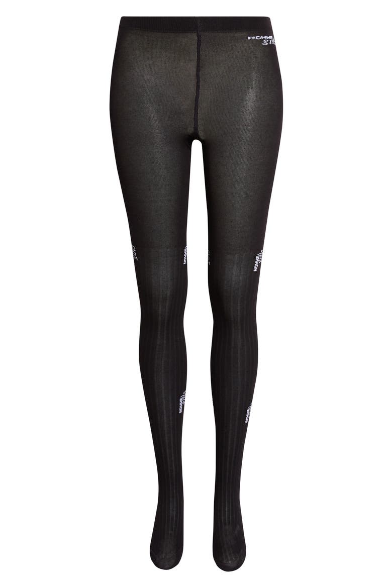 HG Logo Jacquard Tights, Main, color, BLACK
