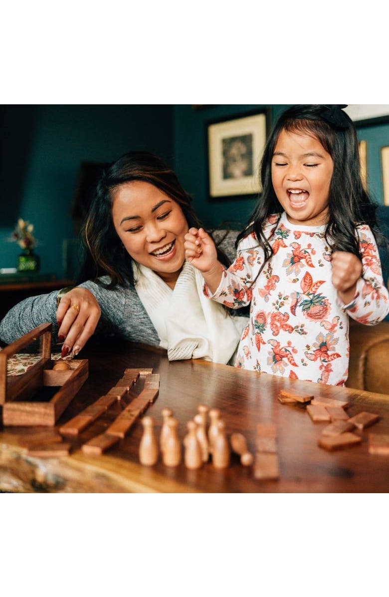 Ten Thousand Villages Handmade Tabletop Bowling, Alternate, color, Brown
