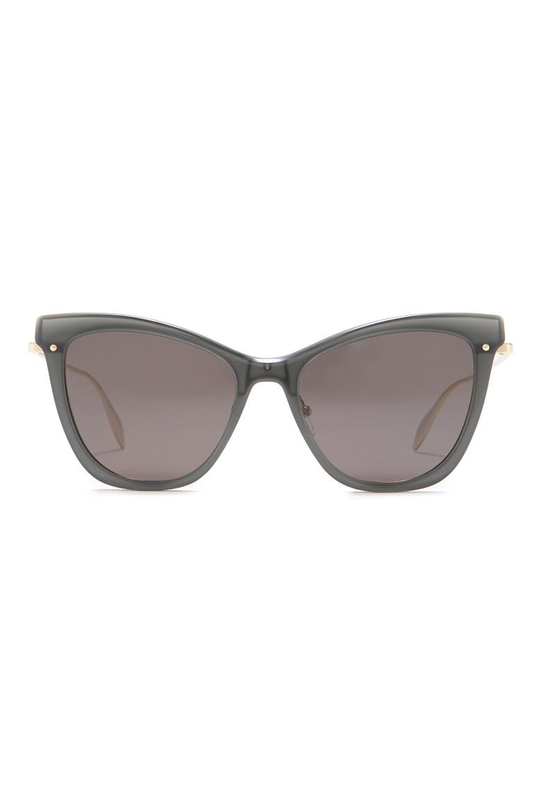 Alexander McQueen 54mm Cat Eye Sunglasses, Main, color, GREY GOLD SMOKE
