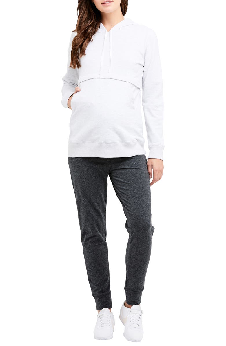 Ripe Maternity Kitty Cotton Blend Maternity/Nursing Hooded Sweatshirt, Alternate, color, 