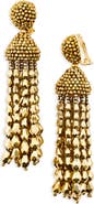 Oscar de la Renta Beaded Chandelier Clip-On Earrings
