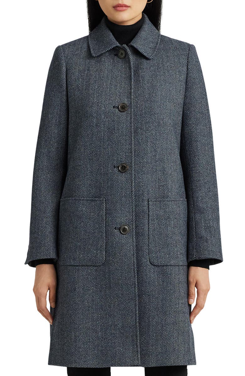 Lauren Ralph Lauren Herringbone Coat, Main, color,