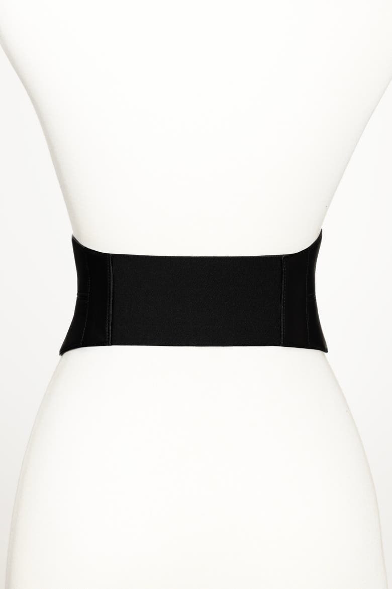 Corset Leather Belt, Alternate, color, Black