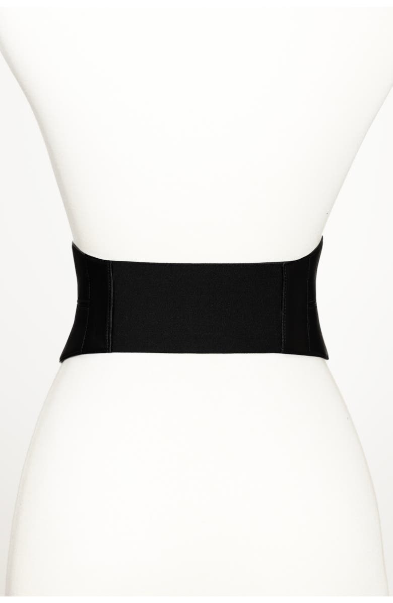 Raina Belts Corset Leather Belt, Alternate, color, Black
