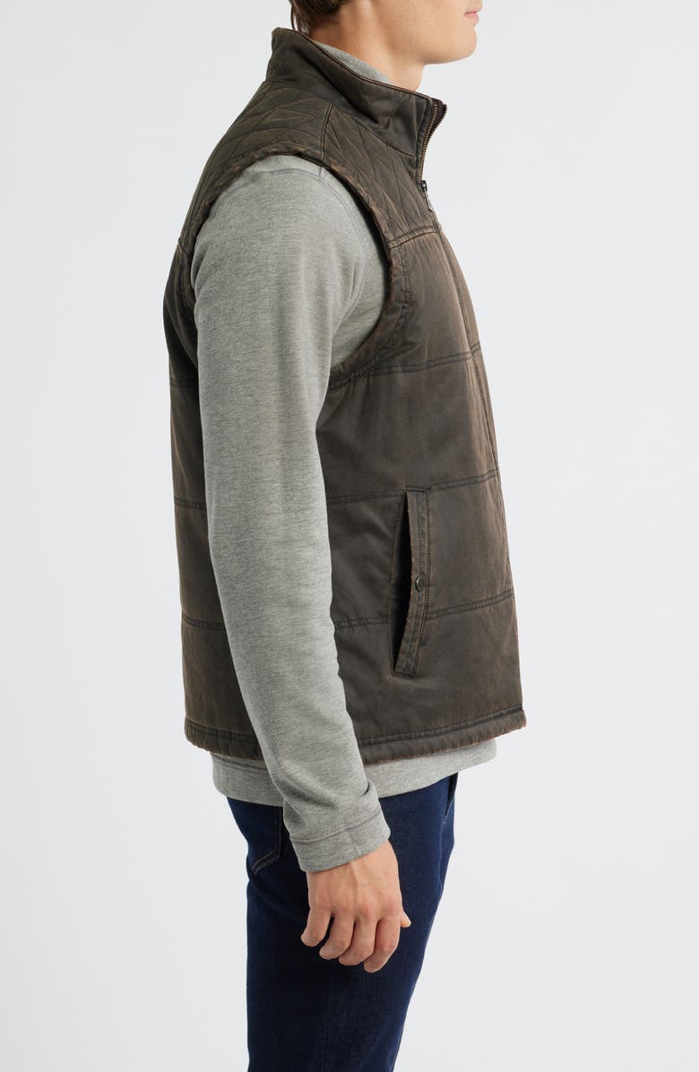 Johnston & Murphy Antique Cotton Quilted Vest, Alternate, color, Brown