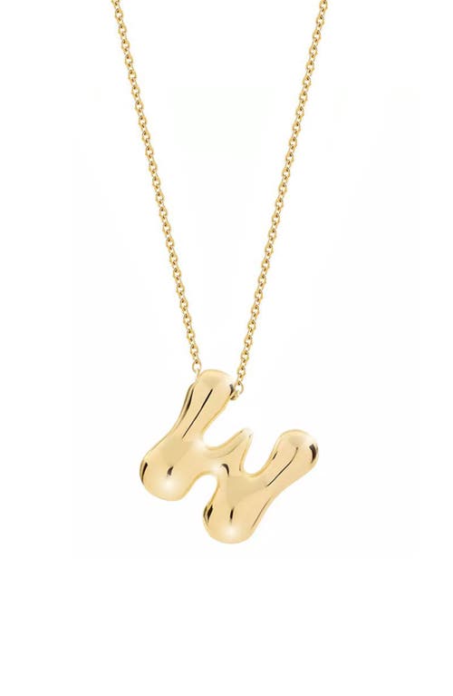 Jane Basch Designs Puffed Initial Pendant Necklace In Gold