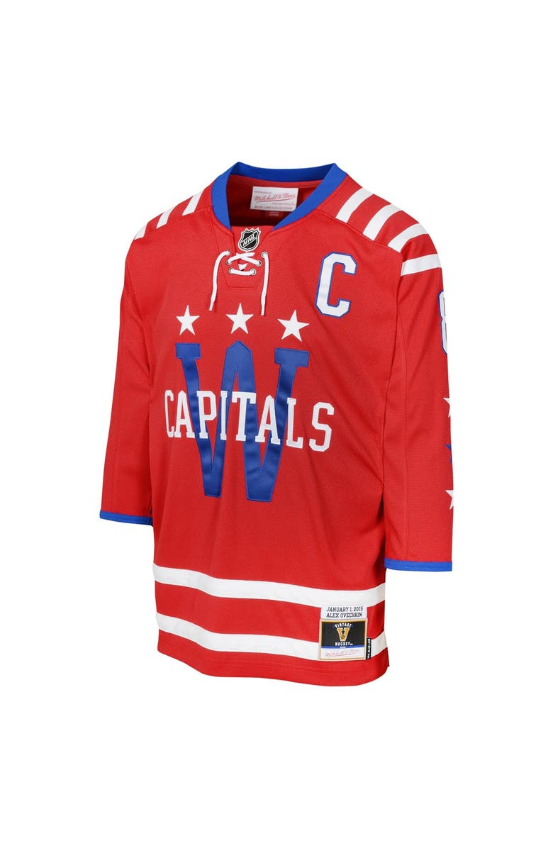 Mitchell & Ness Youth Mitchell & Ness Alexander Ovechkin Red Washington Capitals 2015 Blue Line Player Jersey, Alternate, color, 