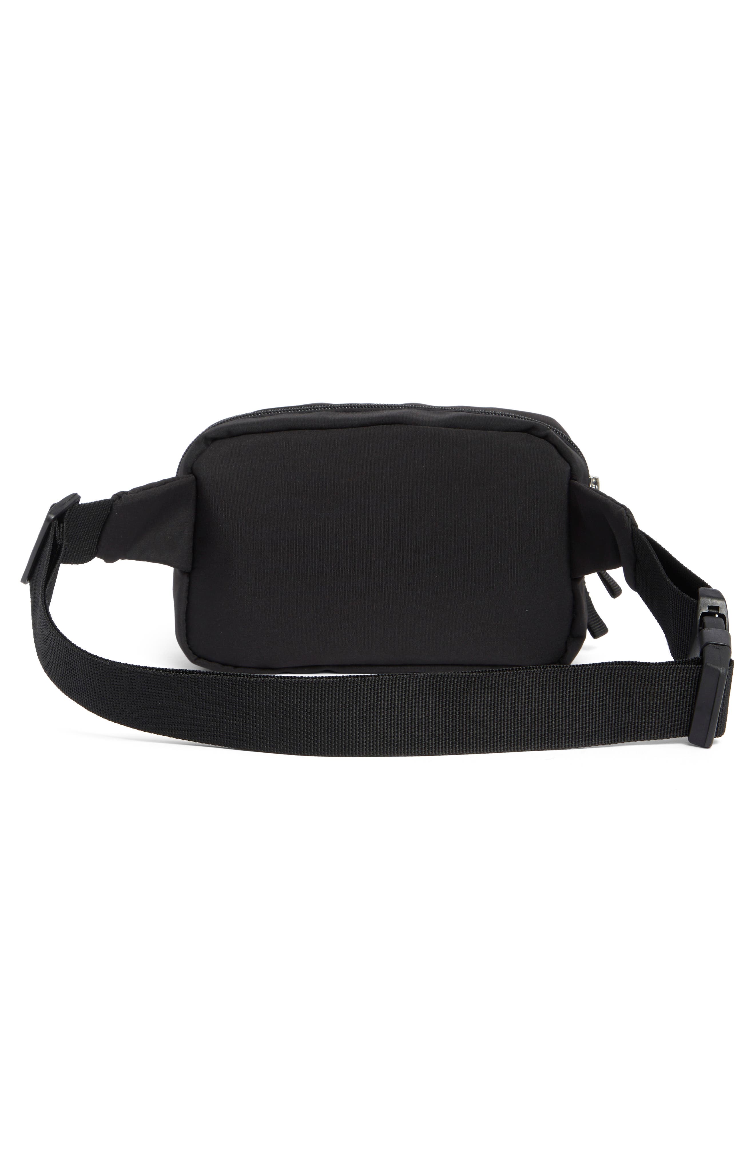 Double Zip Belt Bag, Alternate, color, BLACK