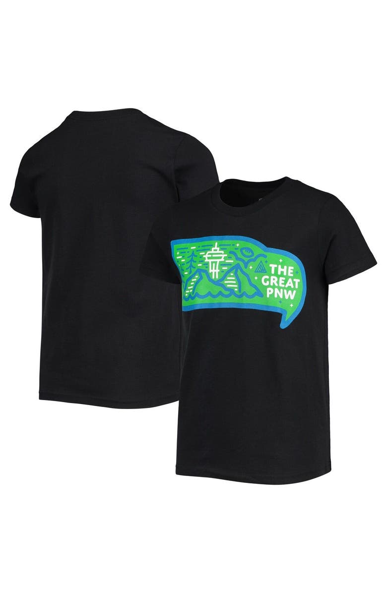 The Great PNW Youth THE GREAT PNW Black Seattle Seahawks United T-Shirt, Main, color, 