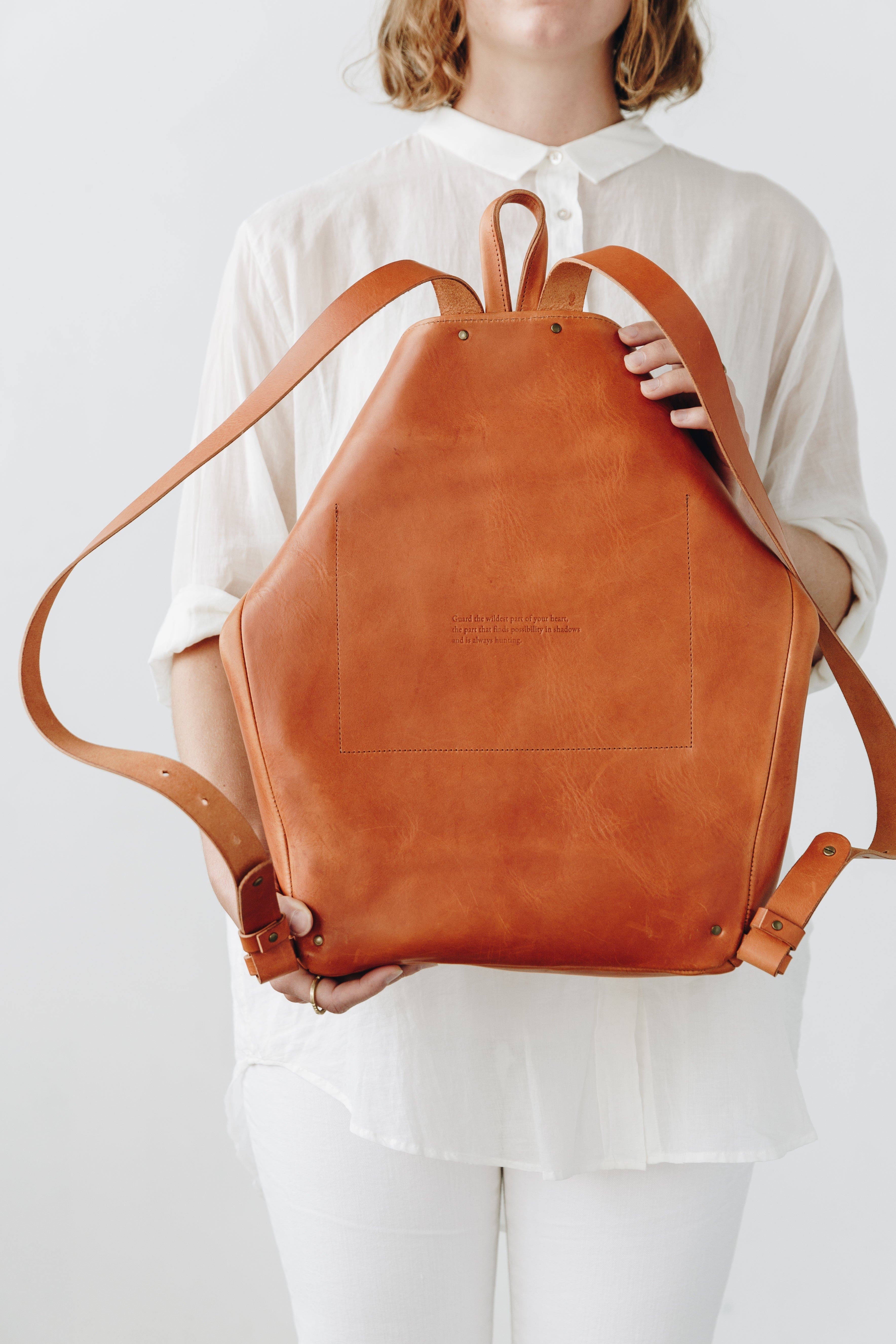The Folded Backpack, Alternate, color, Saddle