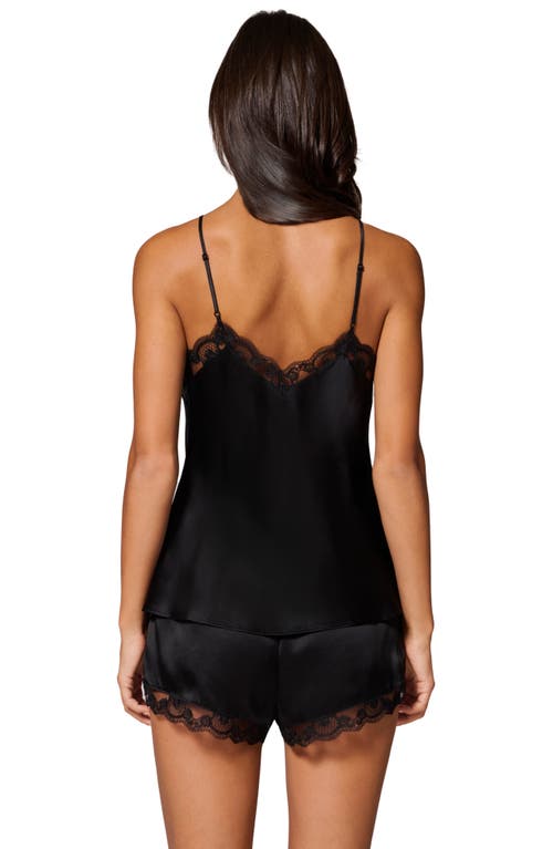 Simone Perele Love Me Lace Trim Silk Blend Camisole In Black