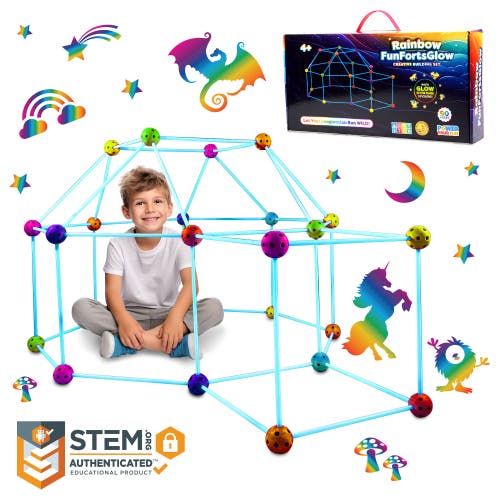 Power Your Fun Rainbow Forts Construction Set - 90 Pcs in Blue, Red, Green, Purple  product