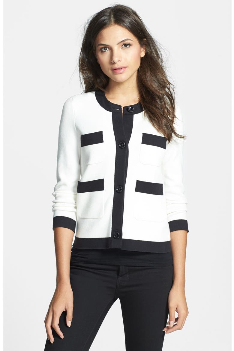 'baxter' colorblock ponte jacket, Main, color, CREAM