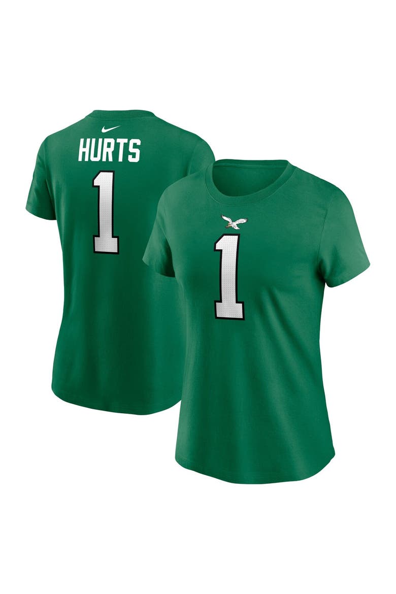 Women's Nike Jalen Hurts Kelly Green Philadelphia Eagles Player Name & Number T-Shirt, Alternate, color, Kelly Green